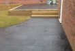 garden slabs image is loading black-slate-paving-patio-slabs-garden-30m2-600x400mm- VNVGXZS