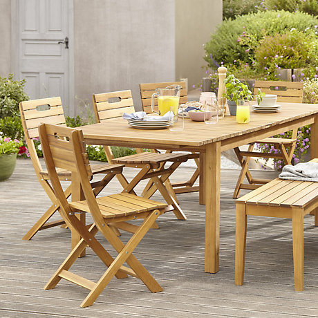 garden table and chairs denia range · denia natural wood garden furniture ... XDYNSEK