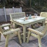 garden table and chairs image is loading wooden-garden-table-and-chairs-bench-set-patio- JMZXDFH