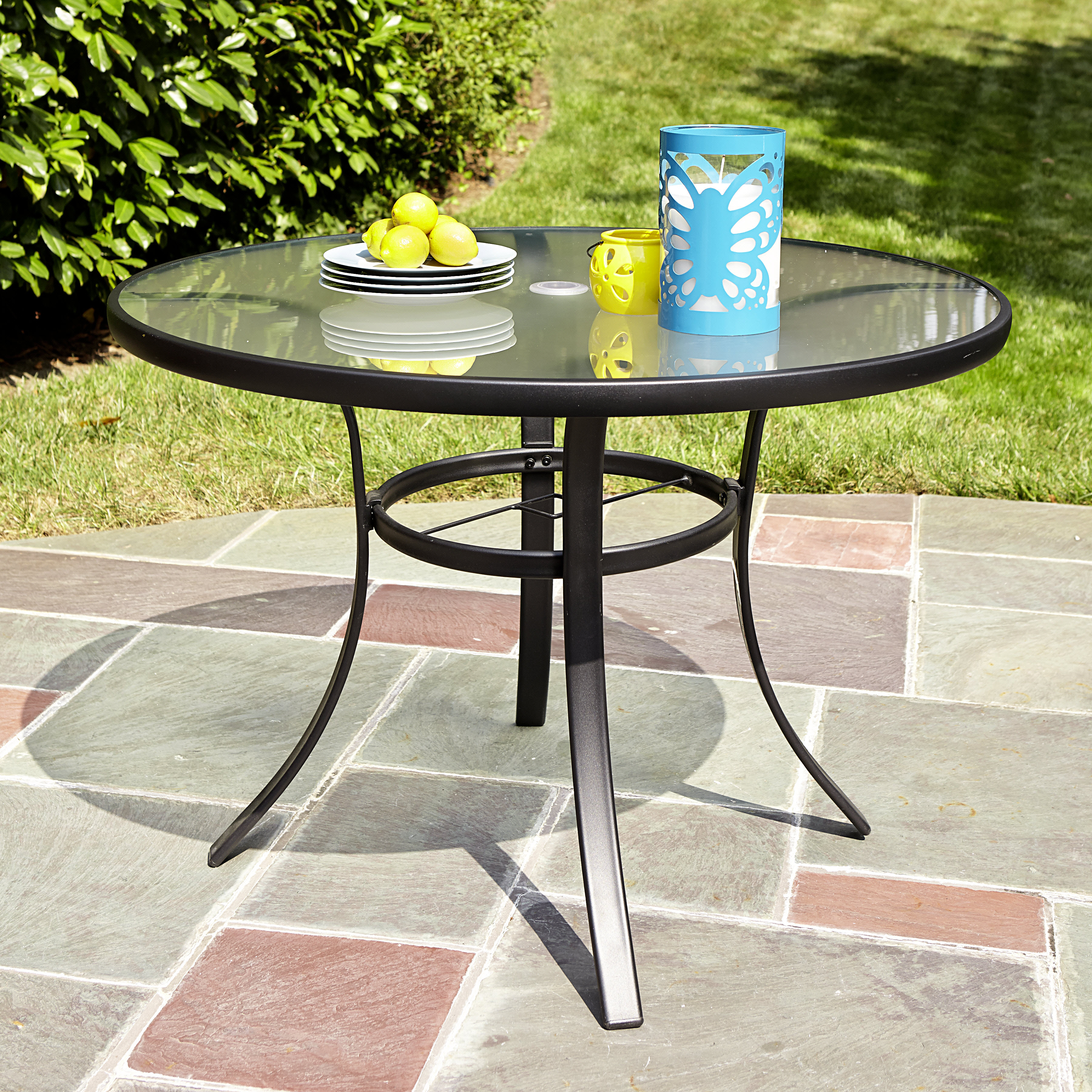 garden tables essential garden bartlett tempered glass dining table *limited availability QFQCNVO