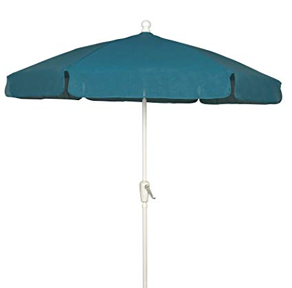 garden umbrellas fiberbuilt umbrellas garden umbrella, 7.5 foot teal canopy and white pole CHMFIVO