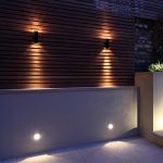 garden wall lights 2 x black pir stainless steel double outdoor wall light with movement HUBPWAQ