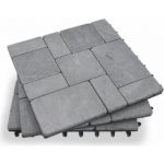 garden winds grey stone deck tiles - box of 10 ALOOHQE