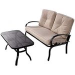 giantex 2 pcs patio outdoor loveseat coffee table set furniture bench with TRMEWFL