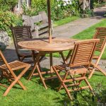 goodwood four seat teak table u0026 folding chair outdoor garden furniture set VZJLYUD