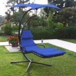 hammock with canopy patio swing chair lounger hammock sun canopy, blue XSEQOFT