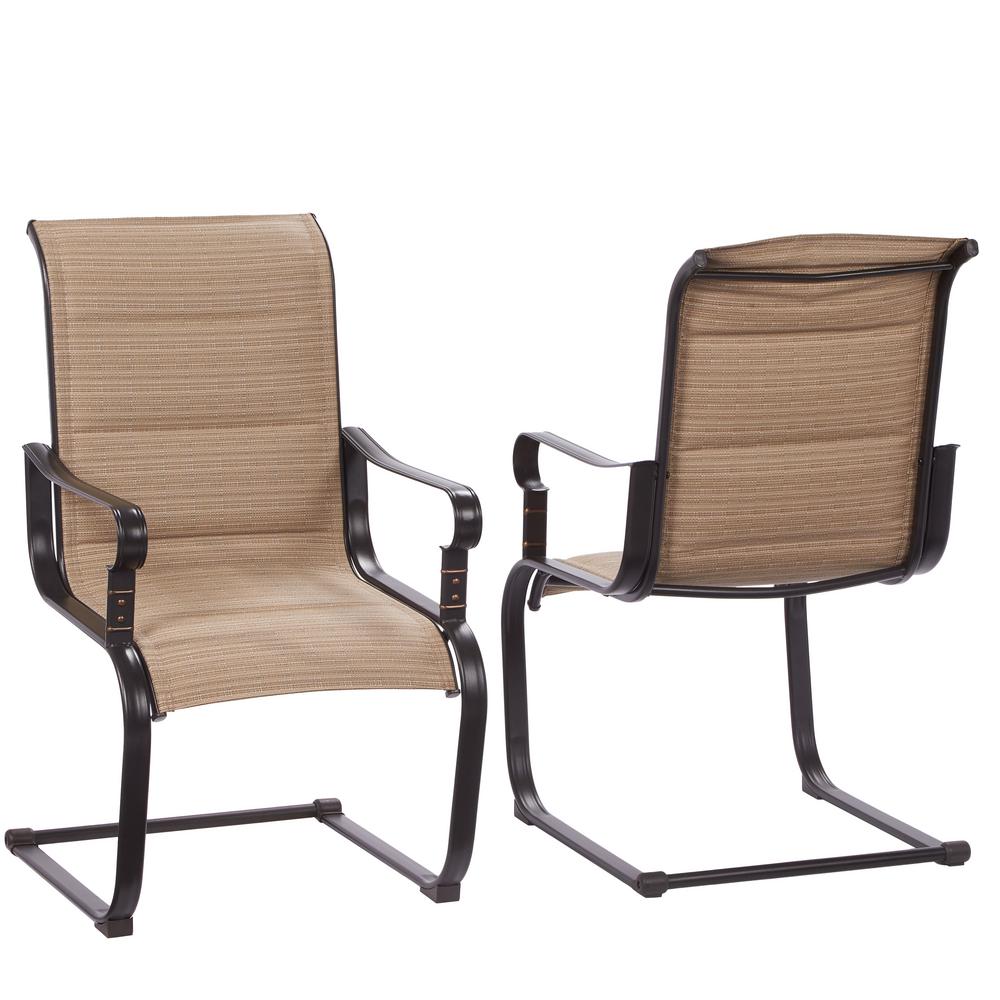 hampton bay belleville rocking padded sling outdoor dining chairs (2-pack) ONPWYGM