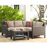 hampton bay beverly 5-piece patio sectional seating set with beverly beige HWSXNQA