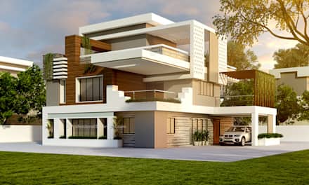 home architecture 3d exterior house design: single family home by thepro3dstudio KSGOPRG