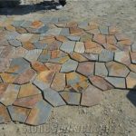 hot sale high quality rusty slate irregular shape flagstone pavers/random  flagstone/meshed YRWRUGP