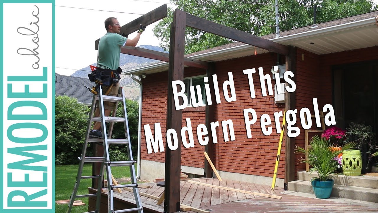 how to build a pergola on a deck: diy modern pergola tutorial TOUWVDG