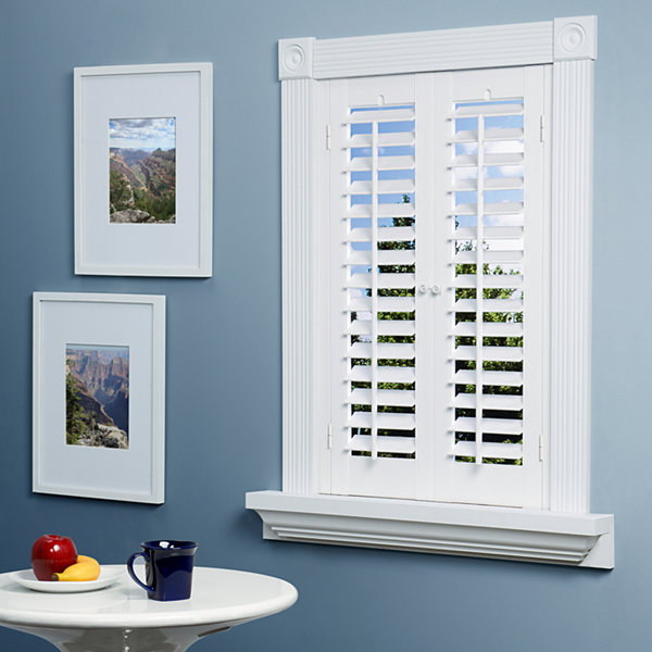 jcpenney home™ faux-wood plantation shutters - 2 panels-jcpenney EVYEUZX