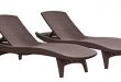 keter pacific 2-pack all-weather adjustable outdoor patio chaise lounge  furniture, brown RRNNHHF