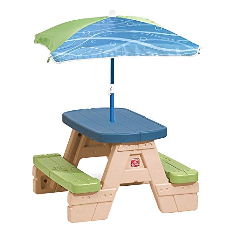 kids outdoor furniture step2 sit and play kids picnic table with umbrella KMQUOOT