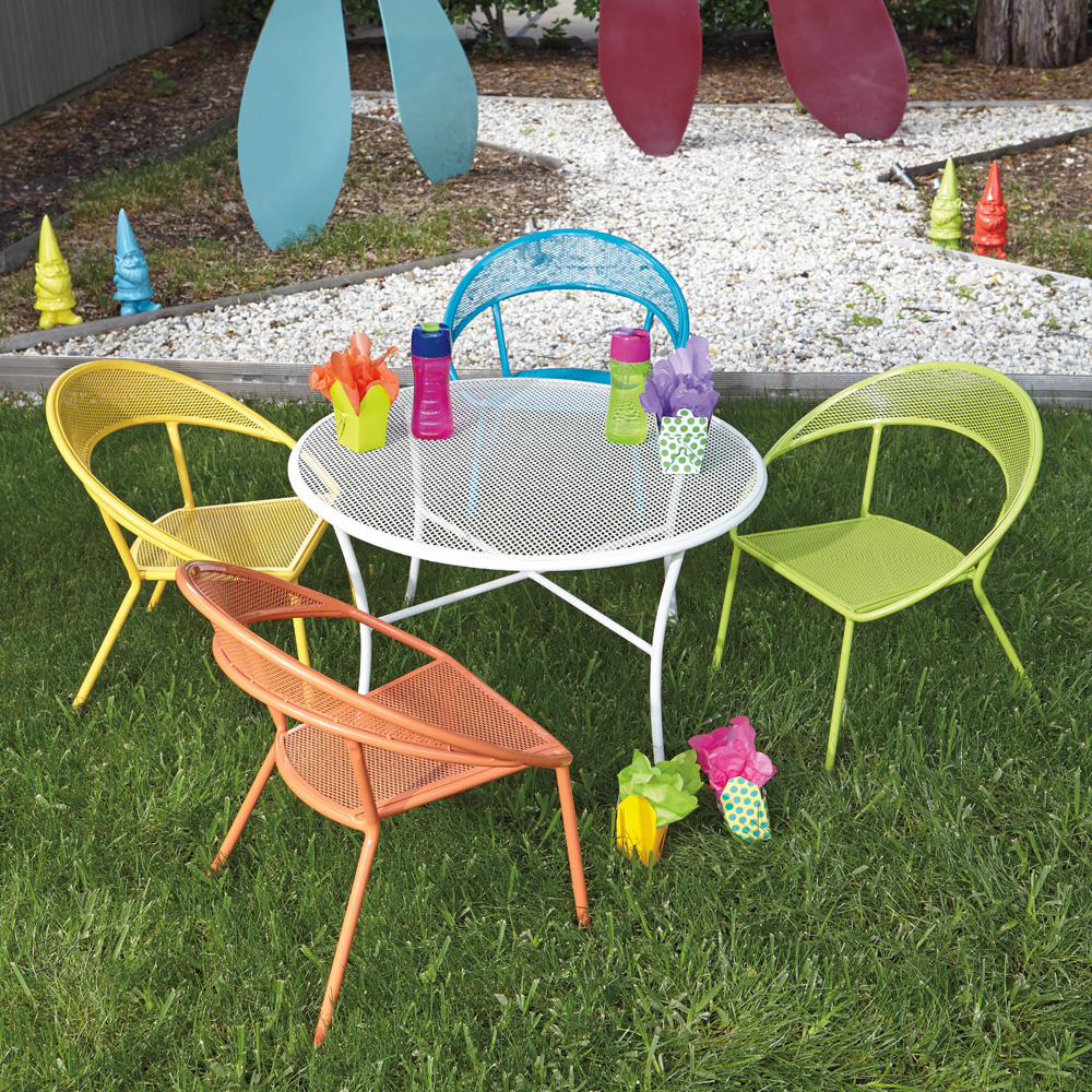kids outdoor furniture woodard spright kids set with round table and four chairs - 9h0097 QIUTLKZ