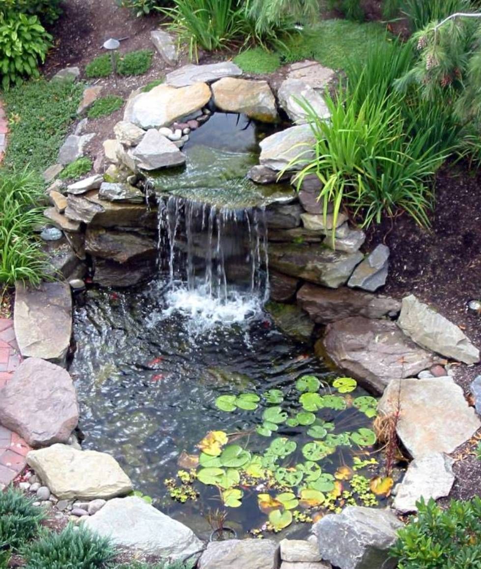 landscaping and outdoor building , relaxing waterfalls backyard ponds :  waterfalls JKBNYFV