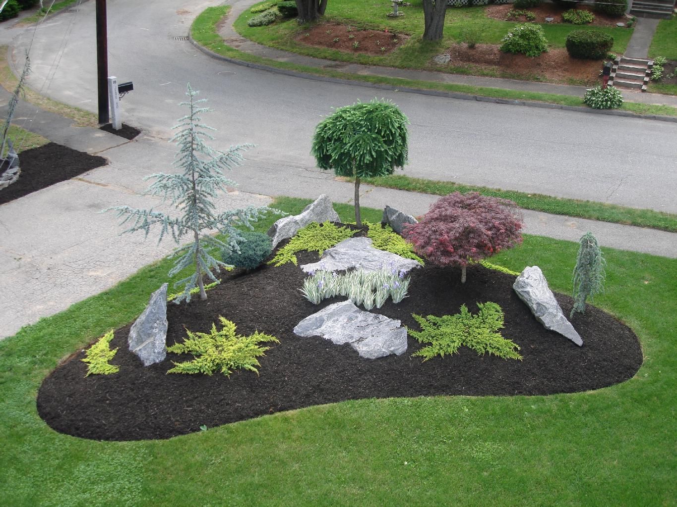 landscaping designs simple landscape designs with rock beds - this is similar to what KUCYVUX