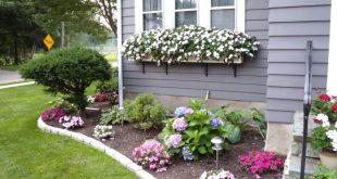 landscaping ideas for front yard 1. cheerful floral border and window boxes CPMAJLC