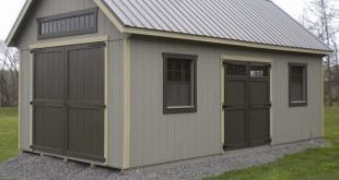 large shed 12u0027x24u0027 custom garden shed with tall walls, additional large wood doors, JHSDBHW