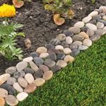 lawn edging ideas pretty polished multicolored stone edge VEFXOJY