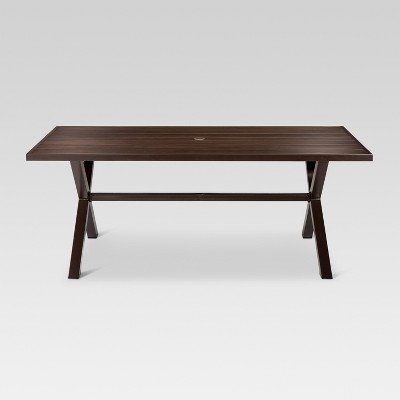 mayhew aluminum top x-base rectangle patio dining table - brown - threshold™ TWFFHJI