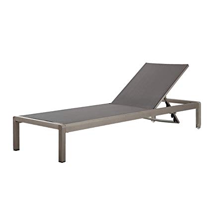 meelano m200 outdoor chaise lounge, grey GZSMOFT