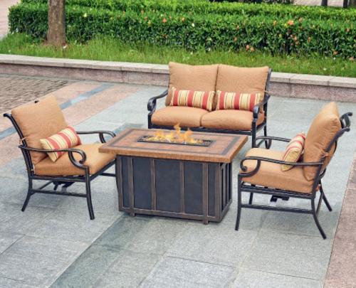 menards patio furniture backyard creations® palm bay 4-piece fire pit patio set at menards® CZUGXKD
