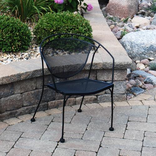menards patio furniture backyard creations® wrought iron barrel patio chair at menards® ZVPCHPM