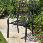 metal garden chairs mary-stacking-metal-garden-chair-cast-aluminium-antique- OHKMEFX
