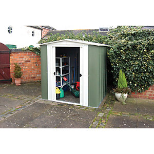 metal garden sheds rowlinson double door metal apex shed without floor - 6 x 5 WBEISCC