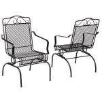 metal outdoor chairs hampton bay nantucket rocking metal outdoor dining chair (2-pack) RAVUMBT