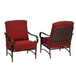 metal outdoor chairs oak cliff stationary metal outdoor lounge chair with chili cushion (2-pack) OUYHVNA