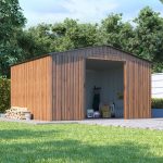 metal sheds billyoh partner woodgrain apex roof metal shed - garden sheds - garden NVZCRFY