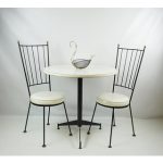 mid century antarenni wrought iron chairs table set /paul mccobb style ZFWAOQI
