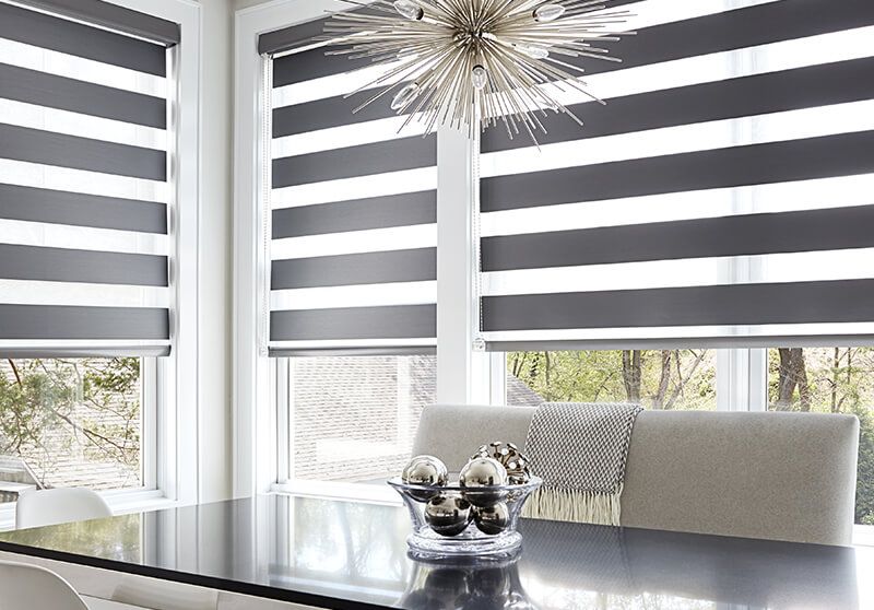 motorized window shades sheer shade with motorized option in a dining room setting. VFSWTZD
