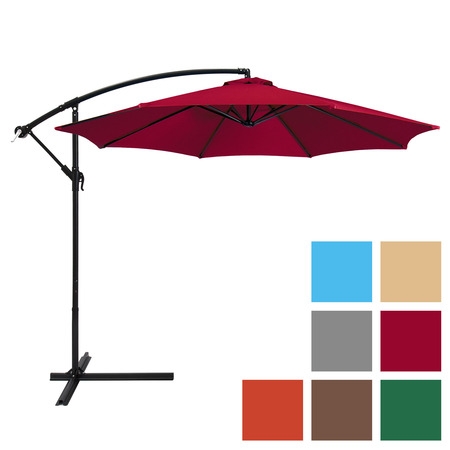 offset patio umbrella best choice products 10ft offset hanging outdoor market patio umbrella - MQAJXCQ