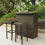 outdoor bar furniture crosley furniture palm harbor 3 piece outdoor wicker bar set VUJWMVF