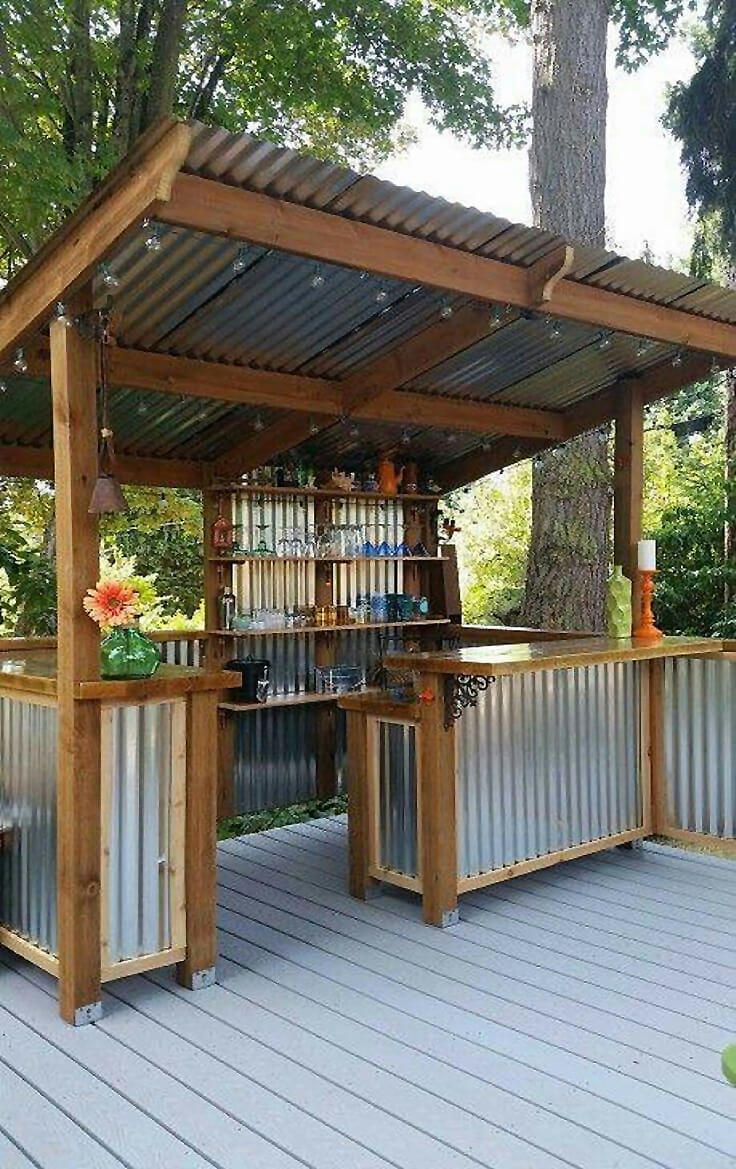 outdoor bar ideas diy corrugated metal outdoor bar ZKUZKHY