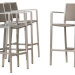 outdoor bar stools capral outdoor gray wicker bar stools, set of 4 RZNVBVN