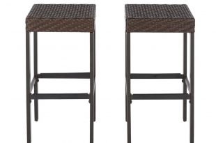 outdoor bar stools hampton bay rehoboth dark brown wicker outdoor bar stool (2-pack) UUKTSKL