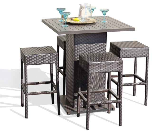 outdoor bar table venus outdoor pub table with bar stools, 5-piece set, backless CGLXHXI