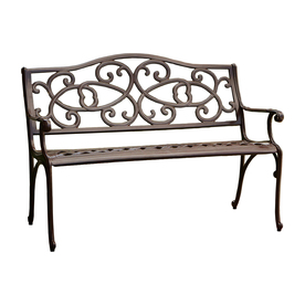 outdoor benches best selling home decor 26.77-in w x 48.42-in l antique brown aluminum SQERMGW