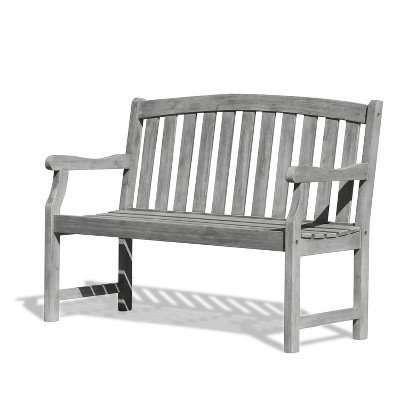 outdoor benches vifah renaissance eco-friendly 4u0027 outdoor hand-scraped hardwood garden bench HZISIAQ