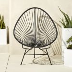 outdoor chair outdoor black acapulco chair + reviews | cb2 LURWKYF
