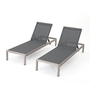 outdoor chaise lacon mesh chaise lounge set (set of 2) RNDUVIV