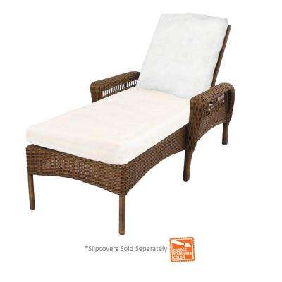 outdoor chaise lounge spring haven brown wicker patio chaise lounge ... XPTXNIW
