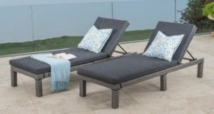 outdoor chaise puerta outdoor adjustable pe wicker chaise lounge with cushion by  christopher JGYQETN