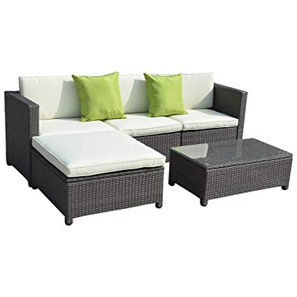 outdoor couch goplus5pc outdoor patio sofa set furniture pe wicker rattan deck couch HLTACTP