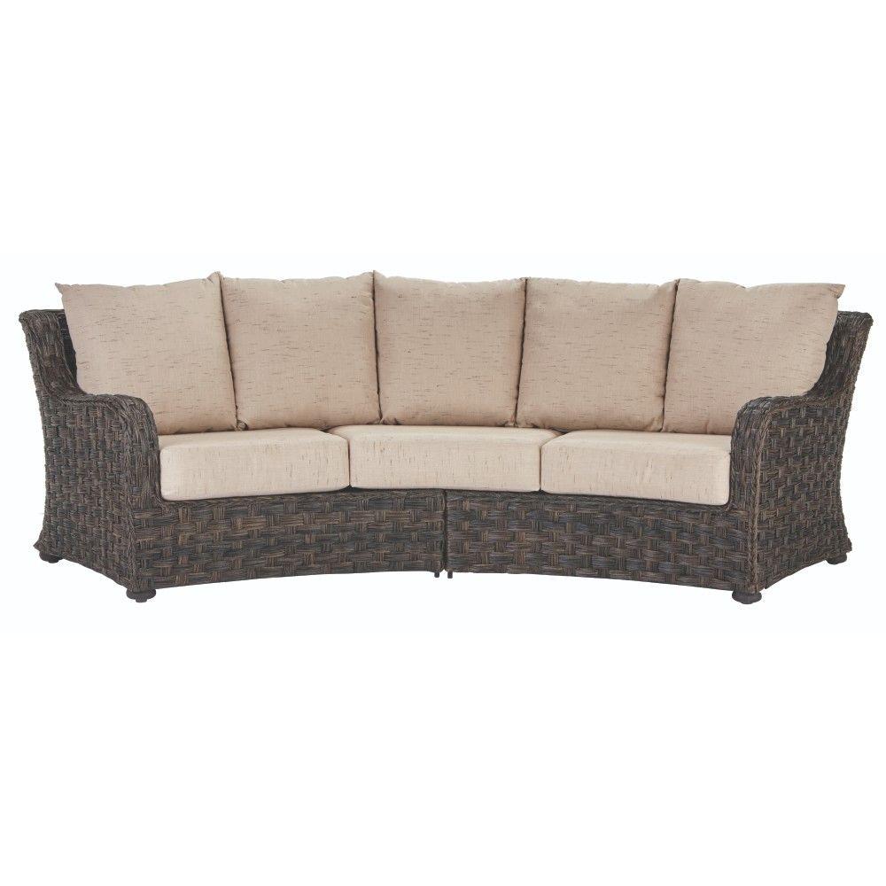 outdoor couch home decorators collection sunset point brown 3-seater outdoor patio sofa  with JGKWLWI