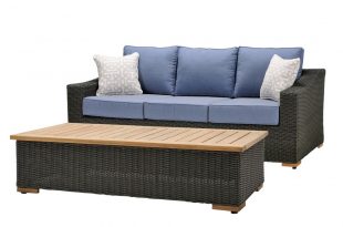 outdoor couch la-z boy new boston 2-piece wicker outdoor sofa and coffee table set CRVCGJH